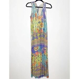 Boston Proper Floral Maxi Dress Sleeveless Multi-color Size S